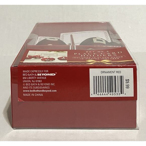 Decorative Christmas Glass Ornament Place Card Holders 4 Sets of 4 READ - Picture 6 of 7